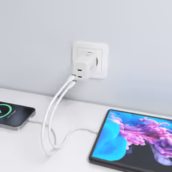 AISENS ASCH-65W2P078-W chargeur d'appareils mobiles Caméra Numérique, Téléphone portable, Ordinateur portable, Smartphone, Tablette, Universel Blanc Secteur Charge rapide Intérieure - Vue supplémentaire 6