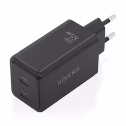 AISENS ASCH-65W2P079-BK chargeur d'appareils mobiles Caméra Numérique, Téléphone portable, Ordinateur portable, Smartphone, Tablette, Universel Noir Secteur Charge rapide Intérieure - Vue supplémentaire 2