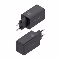 AISENS ASCH-65W2P079-BK chargeur d'appareils mobiles Caméra Numérique, Téléphone portable, Ordinateur portable, Smartphone, Tablette, Universel Noir Secteur Charge rapide Intérieure - Vue supplémentaire 3