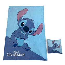 Couverture polaire et coussin Disney Stitch
