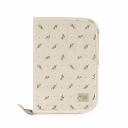 Walking Mum Birth Book Mimosa Green, Pochette de documents, Beige, Vert, Coton, Motif, 190 mm, 20 mm