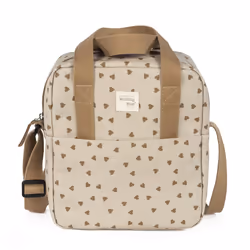 Walking Mum Sac Isotherme Biberons Coeurs Poppy Cannelle, Sac, Beige, Marron, Fermeture à glissière, 200 mm, 120 mm, 220 mm