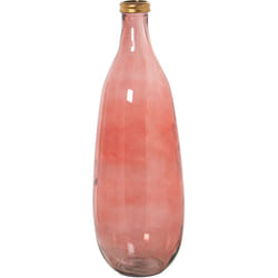 Fijalo - Vase En Verre Recyclé 75 Cm Bord Or Rose °25X75 Cm Bouche:°6 Cm