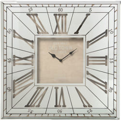 Fijalo - Horloge murale en métal chromé/verre, batterie : 1Xaa, 1,5 v (non incluse 49 x 4 x 49 cm).
