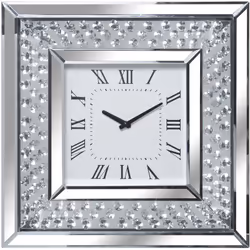 Horloge murale miroir avec diamants 40X40 Cm 40X4,5X40 Cm, batterie : 1Xaa No Inc. Matériel: Cristal Mesures et informations ...
