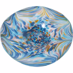 Centre Verre Blanc/Bleu °40X6,5 Cm Matériel: Cristal Dimensions et informations supplémentaires : °40X6,5 Cm