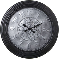 Horloge Murale Mélamine Noir/Argent °58X6 Cm, Cadran°43 Cm