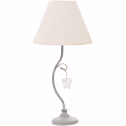Lampe de Table en Métal Blanc +92299 1Xe14 Max40W Non _°23X48 Cm, Base:°10,5X32 Cm Matériel: Métal Dimensions et informations ...