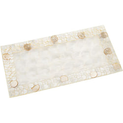 Plateau Nacre 40X20 Cm Cerclesnaturel/Toast 40X20X1,5 Cm