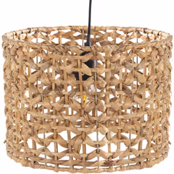 Plafonnier Métal/Osier +91197, 1Xe27 Max40W Non Inclus _°31X21 Cm, Câble:80 Cm Matériel: Métal Mesures et informations supplé ...