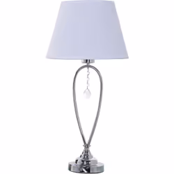 Lampe de Table en Métal Argenté+92280, 1Xe27,Max.40W Non In °28X57 Cm, Base:°12X41 Cm Matériel: Métal Dimensions et informati ...