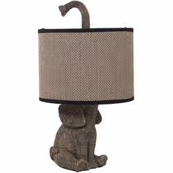Lampe de table en résine éléphant, abat-jour en lin, 1Xe27, Max.4 °30X37 cm Matériel: Céramique Dimensions et informations su ...