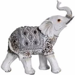Figurine en résine éléphant blanc _20,5x8x20,5 cm Matériau : acrylique/mélamine/plastique Mesures et informations supplémenta ...