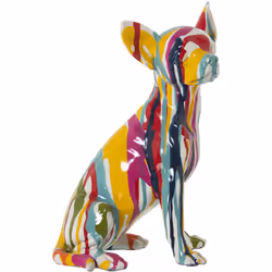 Figurine Chien Résine MulticolorePaint Jets 15X13X26 Cm Matériau : acrylique/mélamine/plastique Mesures et informations suppl ...