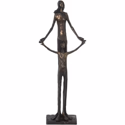 Figurine en résine Mère et Enfant Or Vieilli 24X15X60 Cm Matériau : acrylique/mélamine/plastique Mesures et informations supp ...