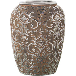 Vase Céramique Argent Vieilli °20X26 Cm
