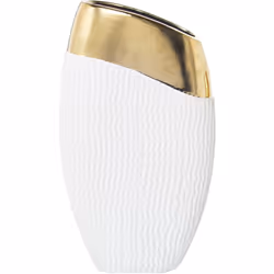 Vase en céramique doré/blanc 23x10x41 cm Matériel: Céramique Mesures et informations supplémentaires : 23X10X41 Cm