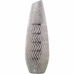 Vase Céramique Argenté _17X11X49 Cm Matériel: Céramique Mesures et informations supplémentaires : _17X11X49 Cm