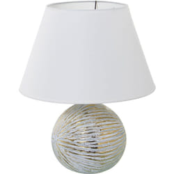 Fijalo - Lampe de Table en Céramique Blanc/Or+52630,1Xe27,Max.40 °35X43 Cm, Base:°20X28 Cm