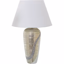 Lampe de Table en Céramique Blanc/Champagne+52656,1Xe27,Max4 °35X56 Cm, Base:18X12X42 Cm Matériel: Céramique Dimensions et in ...