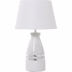 Lampe Céramique Argent/Blanc+52717,1Xe27,Max.60W °30X49 Cm, Base:°14,5X35,5 Cm Matériel: Céramique Dimensions et informations ...