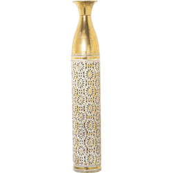 Fijalo - Vase Métal Doré/Blanc °15X82 Cm