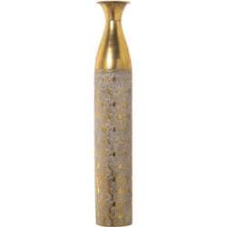 Fijalo - Vase Métal Doré/Blanc °14X80 Cm