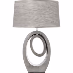 Lampe de Table en Céramique Argentée+57230-1Xe27-Max.40W _38X24X57 Cm Ampoule Non Incluse Matériel: Céramique Mesures et info ...