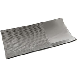 Centre Rectangulaire Céramique Argenté 40X24X8 Cm
