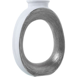 Fijalo - Vase Céramique 37 Cm Blanc/Argent 25X10X37 Cm
