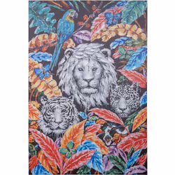 Tableau sur toile 80X120 Cm 40% Lion peint à la main _80X120X3 Cm Matériel: Bois Mesures et informations supplémentaires : _8 ...