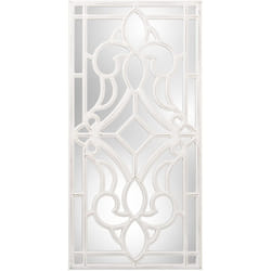 Retable en bois ajouré avec miroir décapé blanc 40x80x1,4 cm, bois : Dm