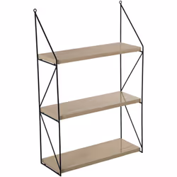 Etagère murale en bois de hêtre/métal noir _42x15x66 cm Matériel: Bois Mesures et informations supplémentaires : _42X15X66 Cm