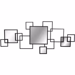 Ornement Mural En Métal Noir Avec Miroirs _120X2X53 Cm Matériel: Métal Mesures et informations supplémentaires : _120X2X53 Cm