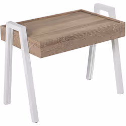 Lot de 3 tables d'appoint en bois blanc/chêne, assemblage requis _56 x 35 x 44 cm, table : 50 x 35 cm. Matériel: Bois Mesures ...