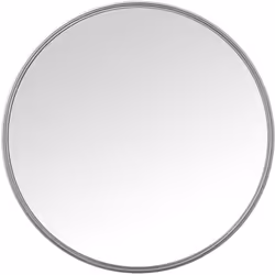 Miroir Rond Mélamine Argenté _°76X6 Cm, Int:°75 Cm Matériau : acrylique/mélamine/plastique Mesures et informations supplément ...