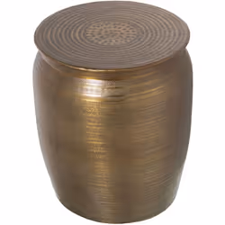 Tabouret En Aluminium Sculpté Doré _°35X41 Cm Matériel: Métal Dimensions et informations complémentaires : _°35X41 Cm
