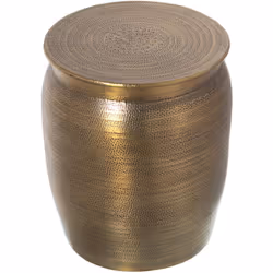 Tabouret En Aluminium Sculpté Doré _°35X41 Cm Matériel: Métal Dimensions et informations complémentaires : _°35X41 Cm