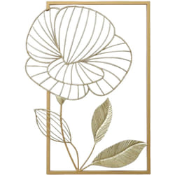 Ornement mural en métal feuille d'or 38X51X3 Cm