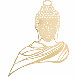Ornement mural en métal Bouddha doré _63X66X2 Cm Matériel: Métal Mesures et informations supplémentaires : _63X66X2 Cm