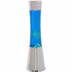Lampe à Lave Métal Brillant Liquide Blanc/Bleu +Ampoule Repu _°11X39 Cm Noir Câble : 150 Cm Matériel: Métal Mesures et inform ...