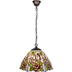 Lampe à Suspension Tiffany Blanc Diamètre 30cm Série Compact