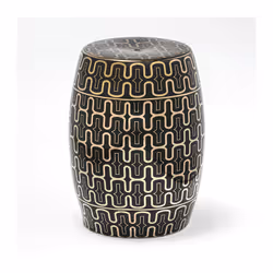 Tabouret 32x32x43 Céramique Noir/Or Matériel: Céramique Couleur: noir, or Informations supplémentaires : 32X32X43 ; Amovible ...