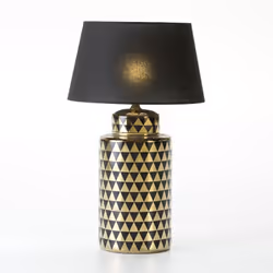 Lampe de Table 23x23x51 Céramique Or/Noir sans abat-jour Matériel: Céramique Couleur: or, noir Informations supplémentaires : ...