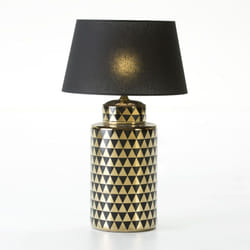 Fijalo - Lampe de Table 23x23x51 Céramique Or/Noir sans abat-jour
