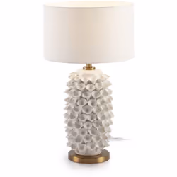 Lampe de Table sans écran 22x19x52 Céramique Blanc/Métal Doré Matériel: Céramique, Métal Couleur: blanc, or Informations supp ...