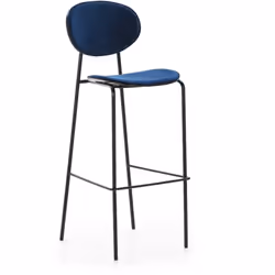 Tabouret Haut 42x51x107 Métal Noir/Abs Noir/Velours 7033-29 Bleu Foncé Matériel: Métal, Abs, Velours Couleur: noir, bleu noir ...