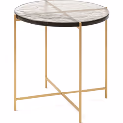 Table d'appoint 51x51x51 Verre Rustique/Métal Doré Matériau : verre rustique, métal fer/verre. Couleur : peinture dorée dorée ...