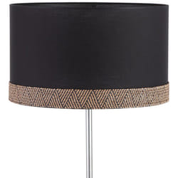 Fijalo - Abat-jour tube 40x40x24 coton noir avec bordure marron/noir