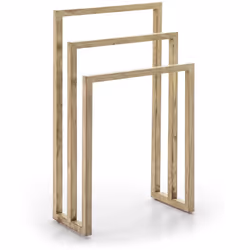 Porte-serviettes 55x27x93 Bois Blanc voilé Matériau : bois de cèdre Couleur : Blanc voilé patiné Blanc voilé Informations sup ...